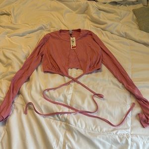 Long sleeve tie around waist